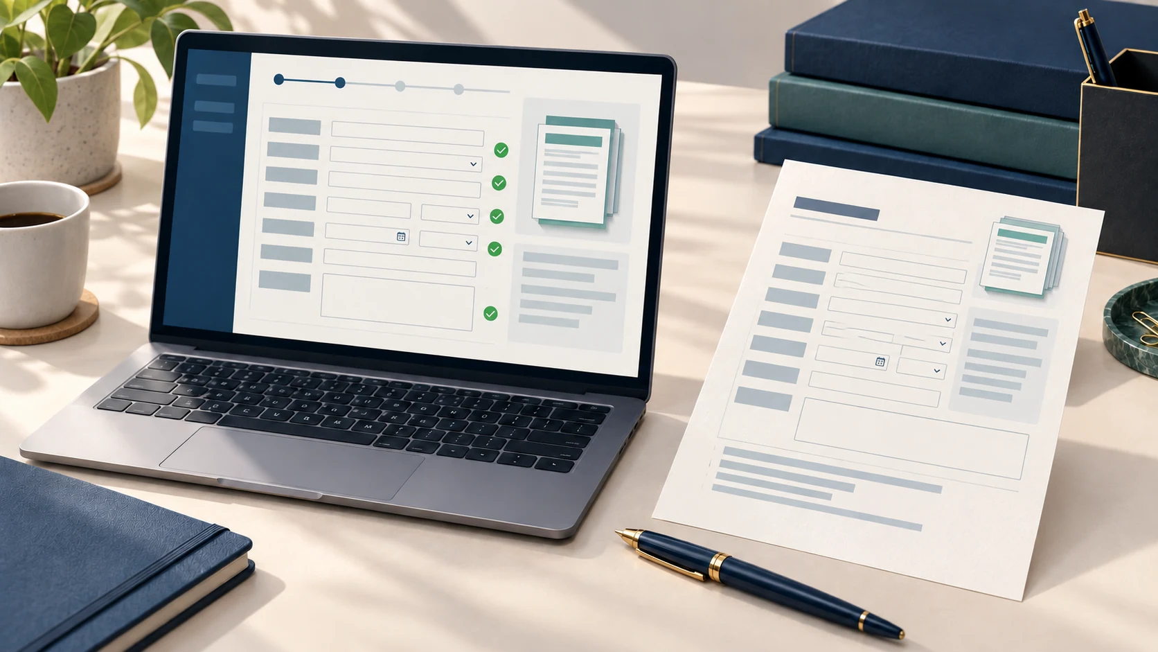 Digital and paper patent forms for cleaner filings.